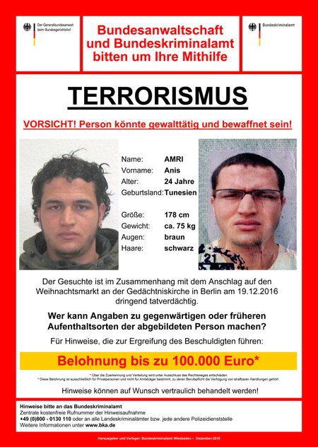 Berliini terrorirünnakus kahtlustatav Anis Amri