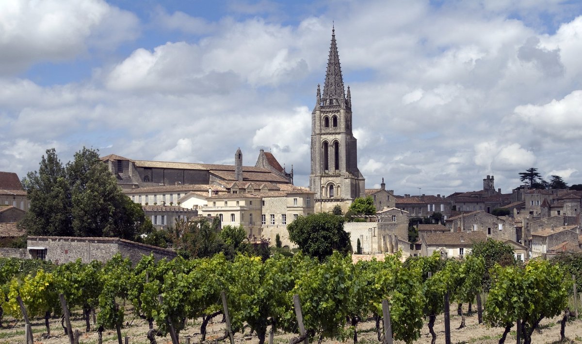 Saint-Émilioni linnamüüride tagant algavad kohe kuulsad viinamäed.