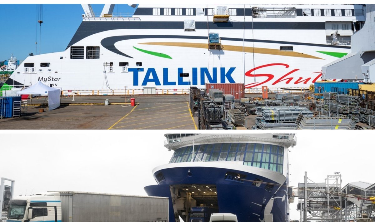 Kollaaž. Tallinki laev (foto: Taavi Sepp); Eckerö Line laev (foto:Tiina Kõrtsini, Õhtuleht)