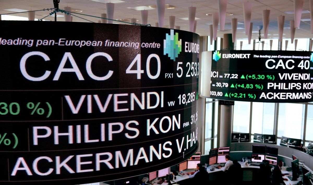 Pariisi börs Euronext täna hommikul.