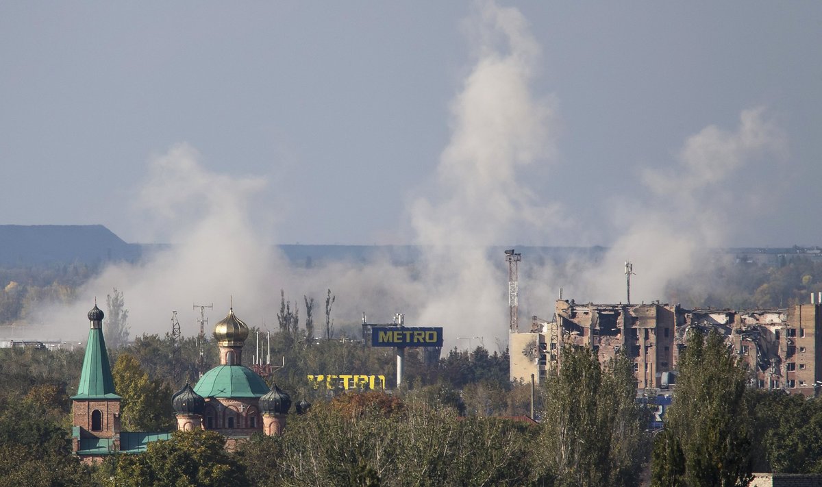 Smoke rises near Donetsk Sergey Prokofiev International airport after shelling occurred in Donetske