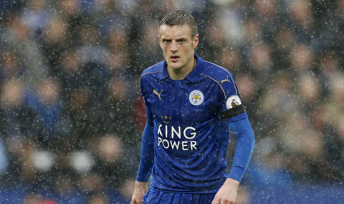 Leicester City's Jamie Vardy in action