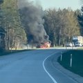 VIDEO | Saue lähedal põles tee ääres auto