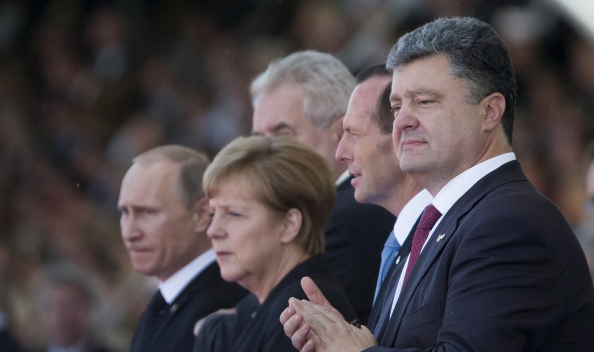 Petro Poroshenko, Angela Merkel, Vladimir Putin