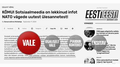 FAKTIKONTROLL | Korduvalt Kremli narratiive levitanud portaal hoiatab NATO uute ülesannete eest. Loomulikult on tegu valega.