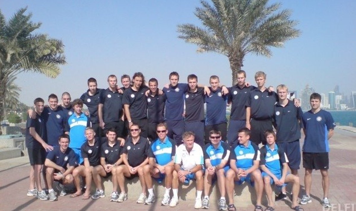 Eesti jalgpallikoondis Dohas.