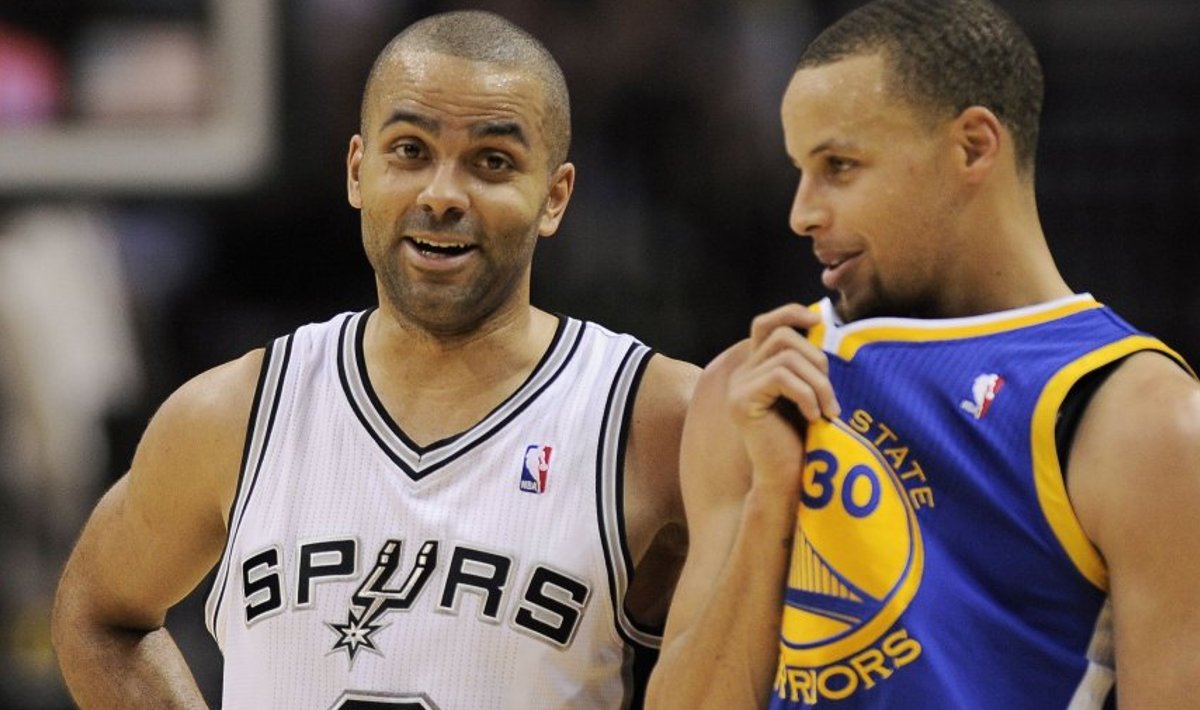 Tony Parker ja Stephen Curry.