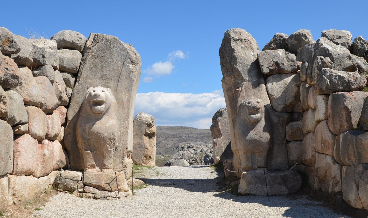 Львиные ворота в Хаттусе, столице древнего Хеттского царства.