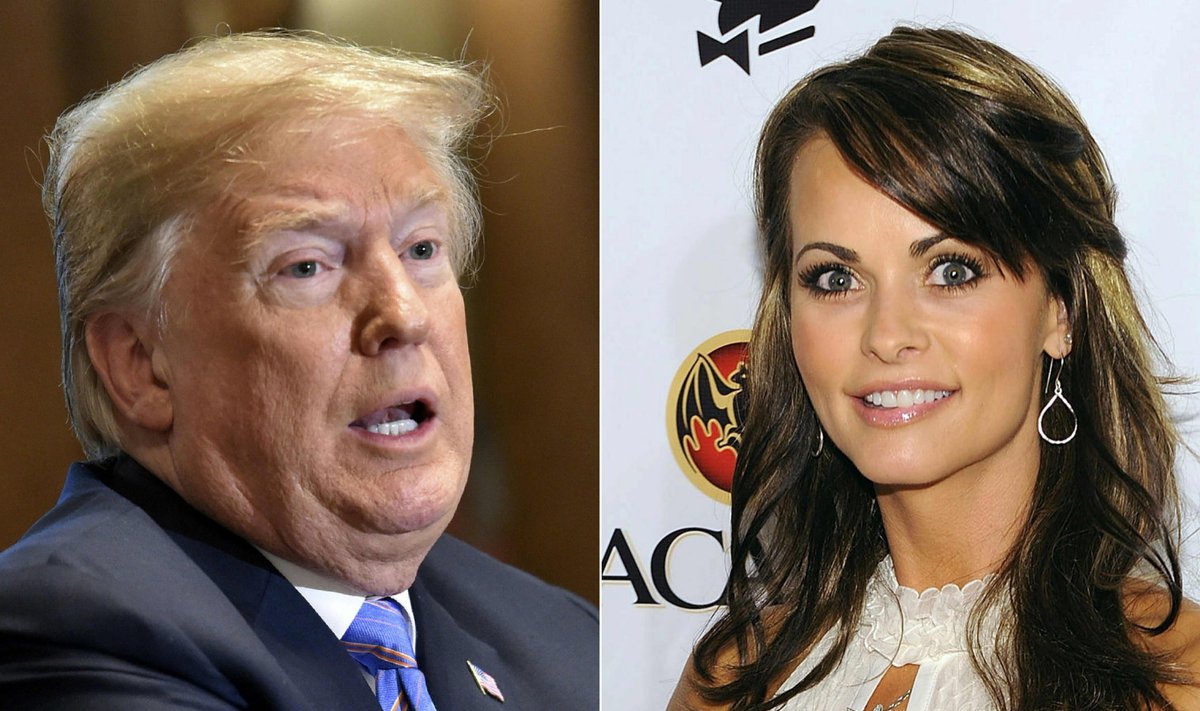 Vasakul Trump, paremal salasuhte-paljastusega esinenud Playboy modell (Foto: AFP)