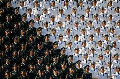 Китайский военный хор на военном параде в Пекине, 3 сентября 2015