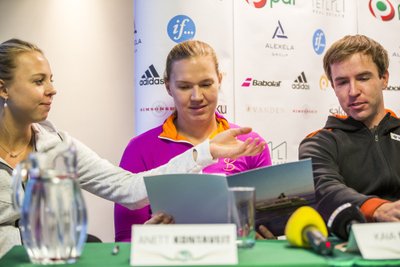 Kaia Kanepi viimane avalik ülesastumine Eestis 2015. aasta novembris tenniseliidu aastat kokku võtval pressikonverentsil.