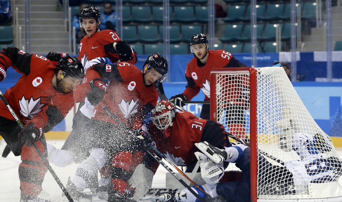 Soome mängijaid lendas Kanada väravasse tükki kolm, litreid paraku ainsatki.