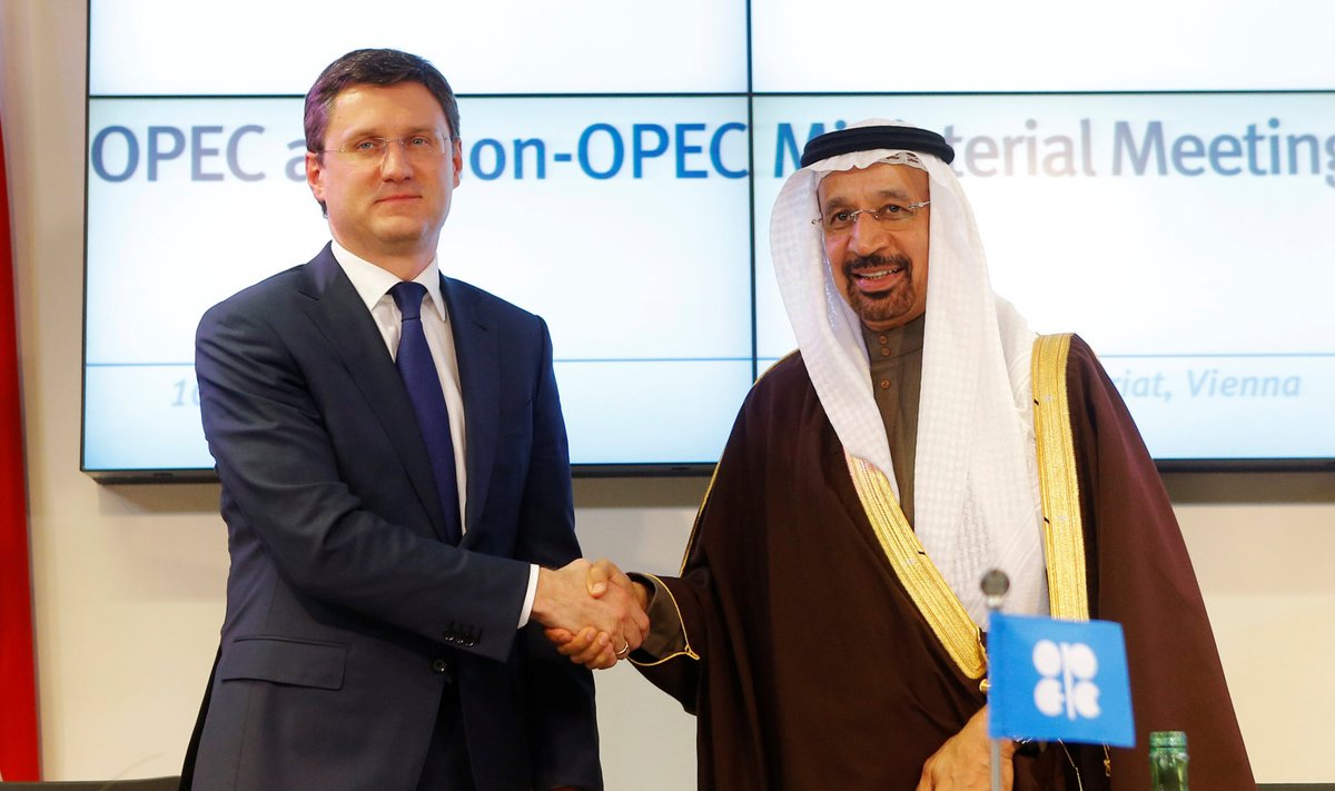 Venemaa energeetikaminister Alexander Novak ja Saudi Araabia energeetikaminister Khalid al-Falih 
