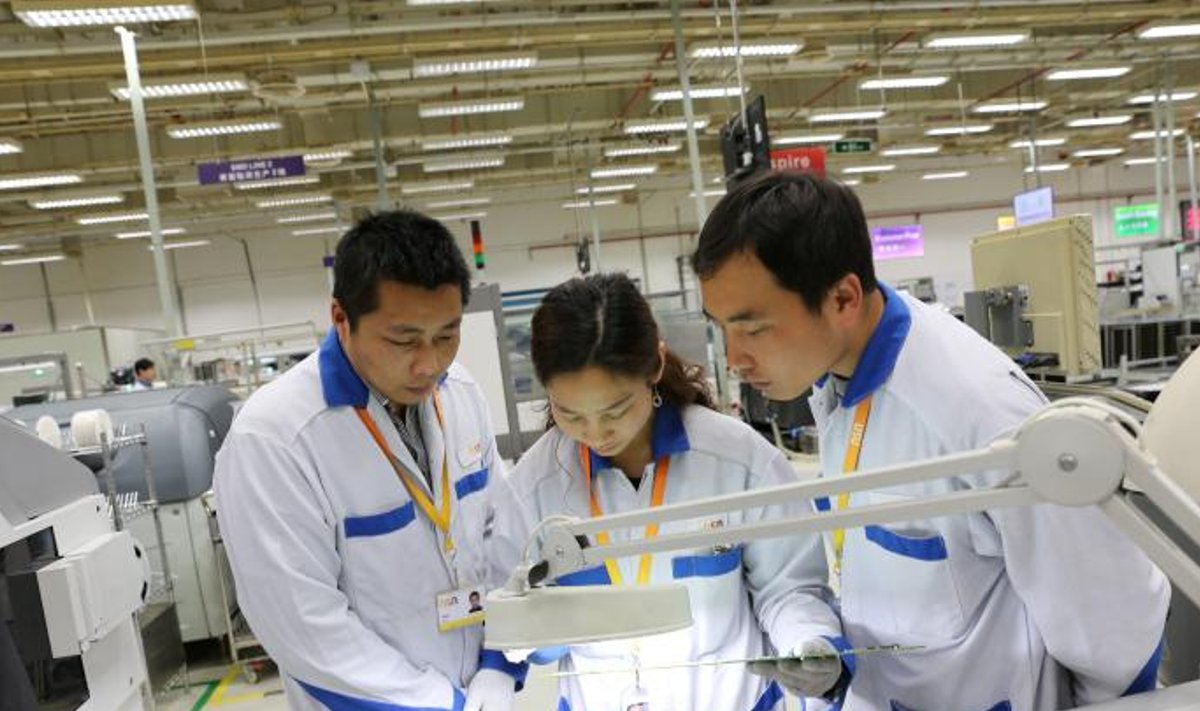 Hiinas Suzhous asuva Nokia tehase töötajad