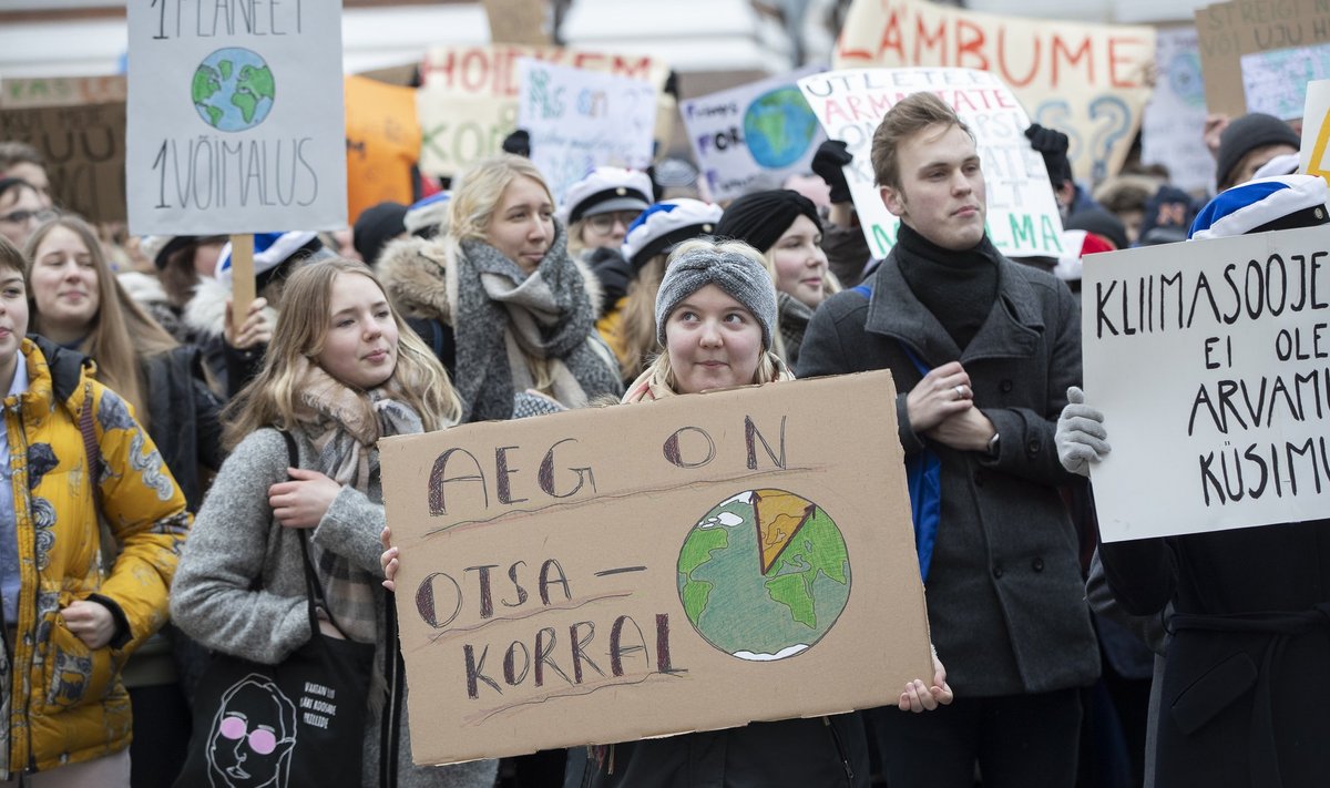 Eesti suurim kliimastreik toimus juba 2019. aasta märtsis Toompeal.