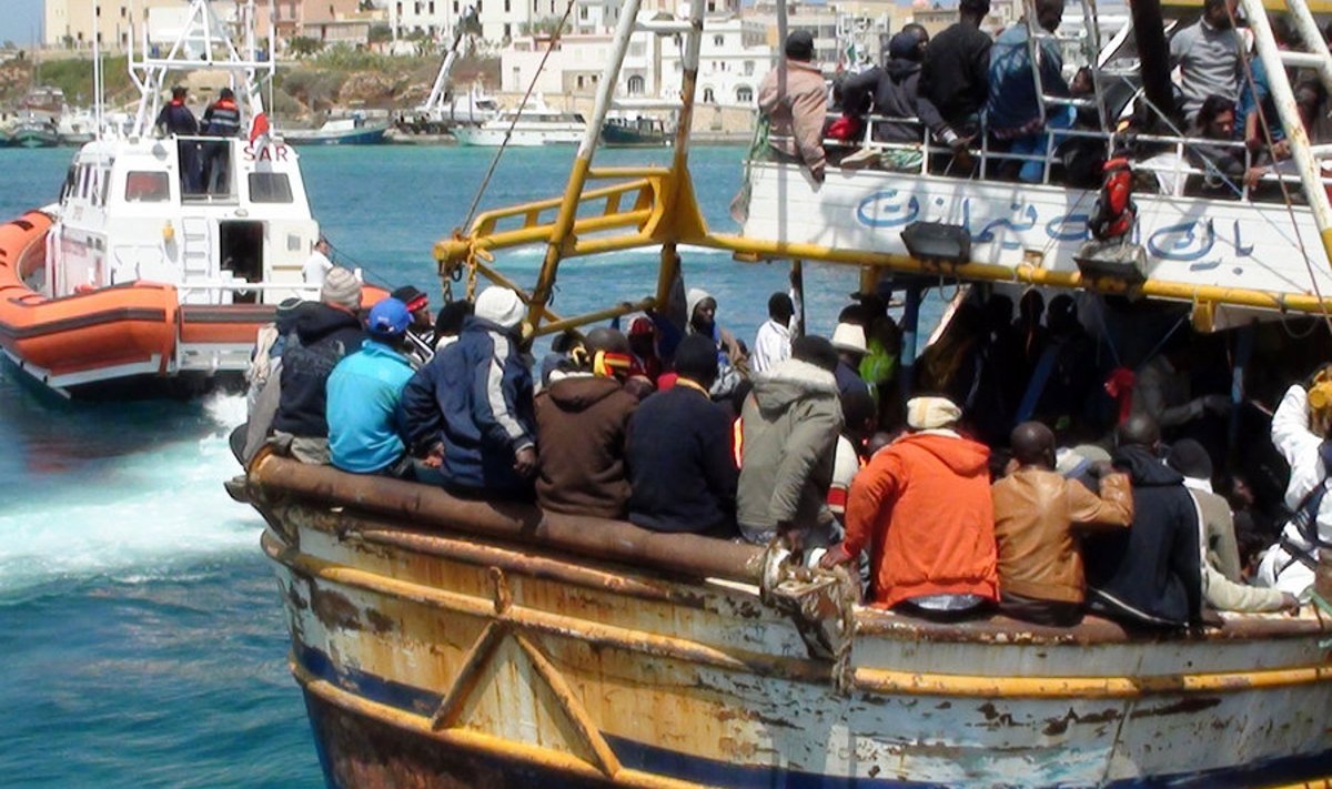 Illegaalid Lampedusa esisel