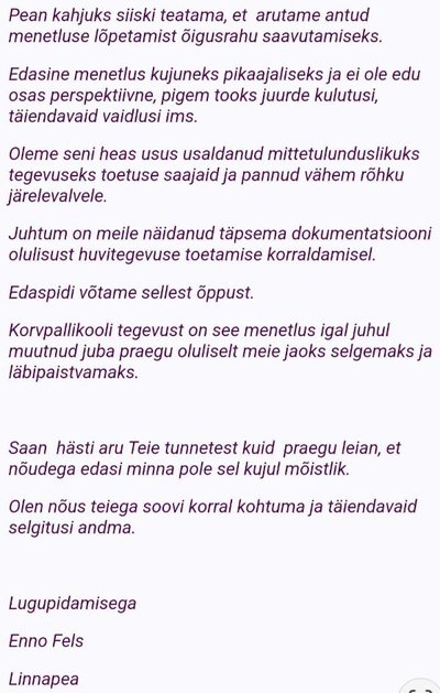 Enno Felsi vastus.