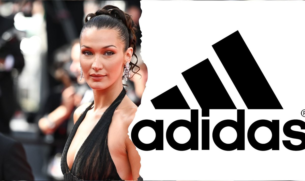 Bella Hadid ja Adidase logo