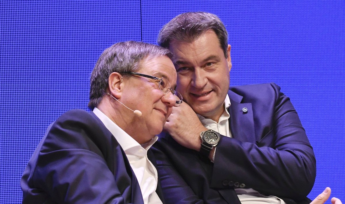 KONSERVATIIVIDE JUHTNINA: Armin Laschet (vasakul) on CDU esimees, kuid tema peamine konkurent on CSU juht Markus Söder (paremal).