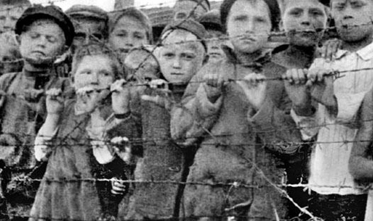 Üks pilt, kaks kohta? Lätis ilmunud venekeelne raamat kooliõpilastele väidab, et tegemist on nälgivate lastega Salaspilsi koonduslaagris. Internetis levib sama pilt, kuid jutt on Poola koonduslaagrist Majdanekist.