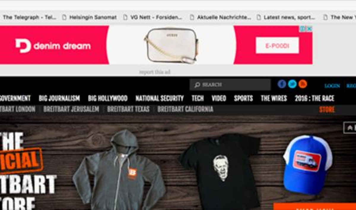GOOGLE EI KONTROLLI: Denim Dreami reklaam jõudis veebilehele, kuhu ta ei oleks pidanud sattuma. Sama asi juhtus mitme teise Eesti ettevõtte reklaamiga.