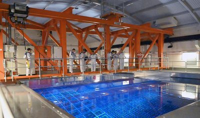 Инспекция МАГАТЭ проверяет бассейн с отработавшим ядерным топливом на АЭС Оскарсхамн, где хранится все ядерное топливо, выработанное на шведских АЭС.