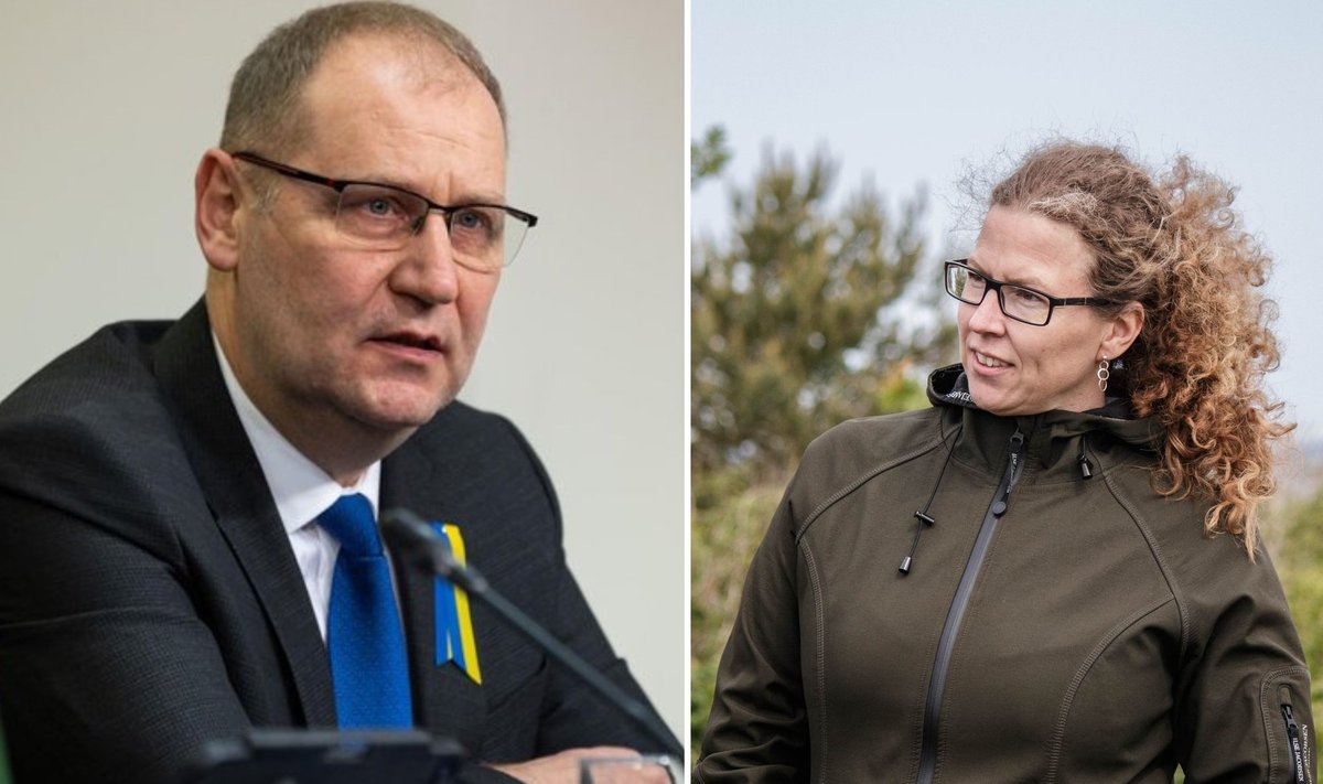 Keskkonnaministri ülesannetes toimetav Urmas Kruuse (vasakul) ja Tartu Ülikooli taastamisökoloogia professor Aveliina Helm.
