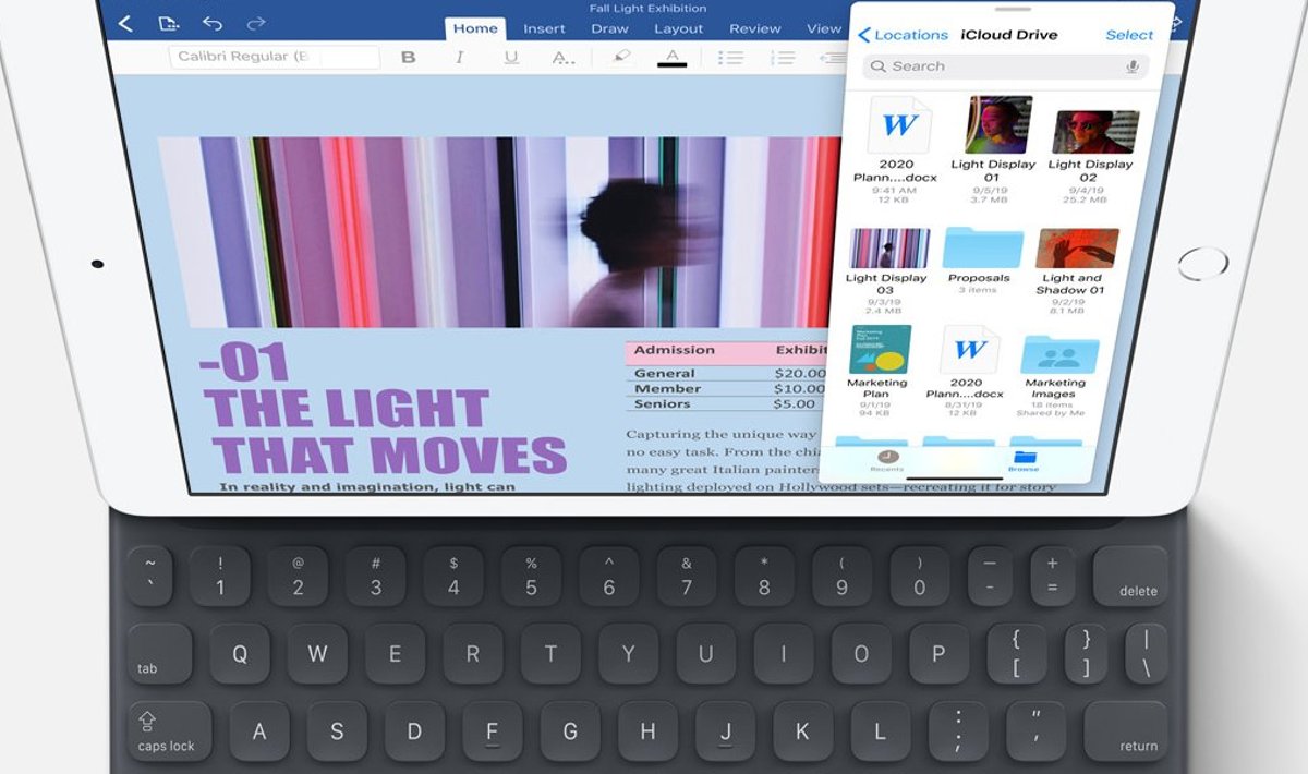 Klaviatuuri külge saanud 10,2-tolline iPad (Tootja foto)