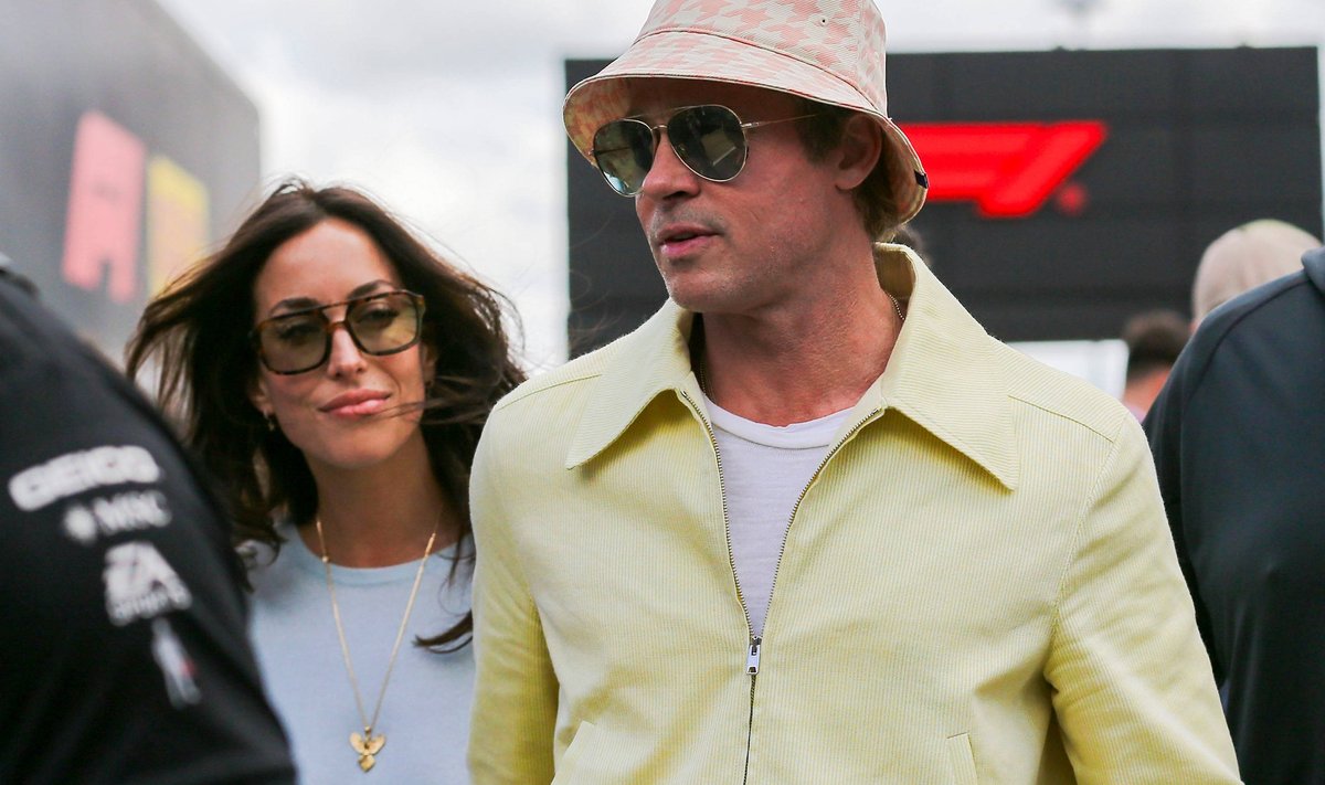 Formula One British Grand Prix Brad Pitt arrives with partner ahead of the Formula One Qatar Airways British Grand Prix 