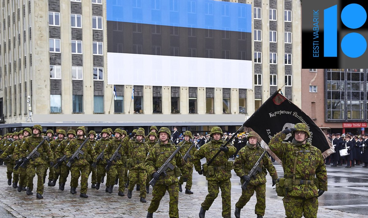 Eesti Vabariik 98. Kaitsejõudude paraad Vabaduse väljakul