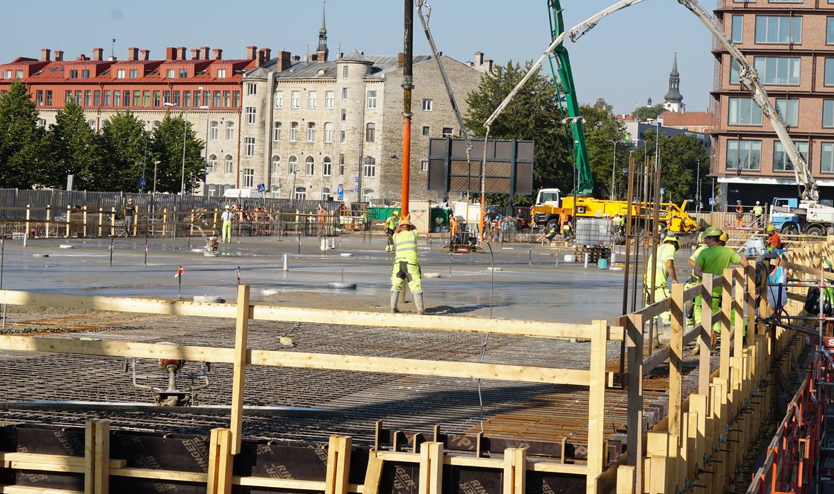 Porto Franco ehitusel valati ühe ööpäevaga Eesti rekordkogus betooni 