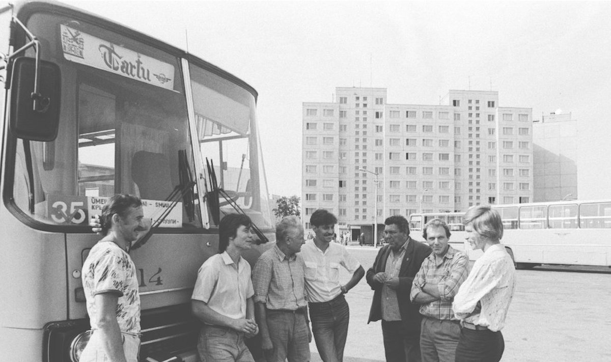 Lasnamäe bussijuhtide streigi ajal saabus Tallinna appi bussijuhte üle terve Eesti. August 1989.a