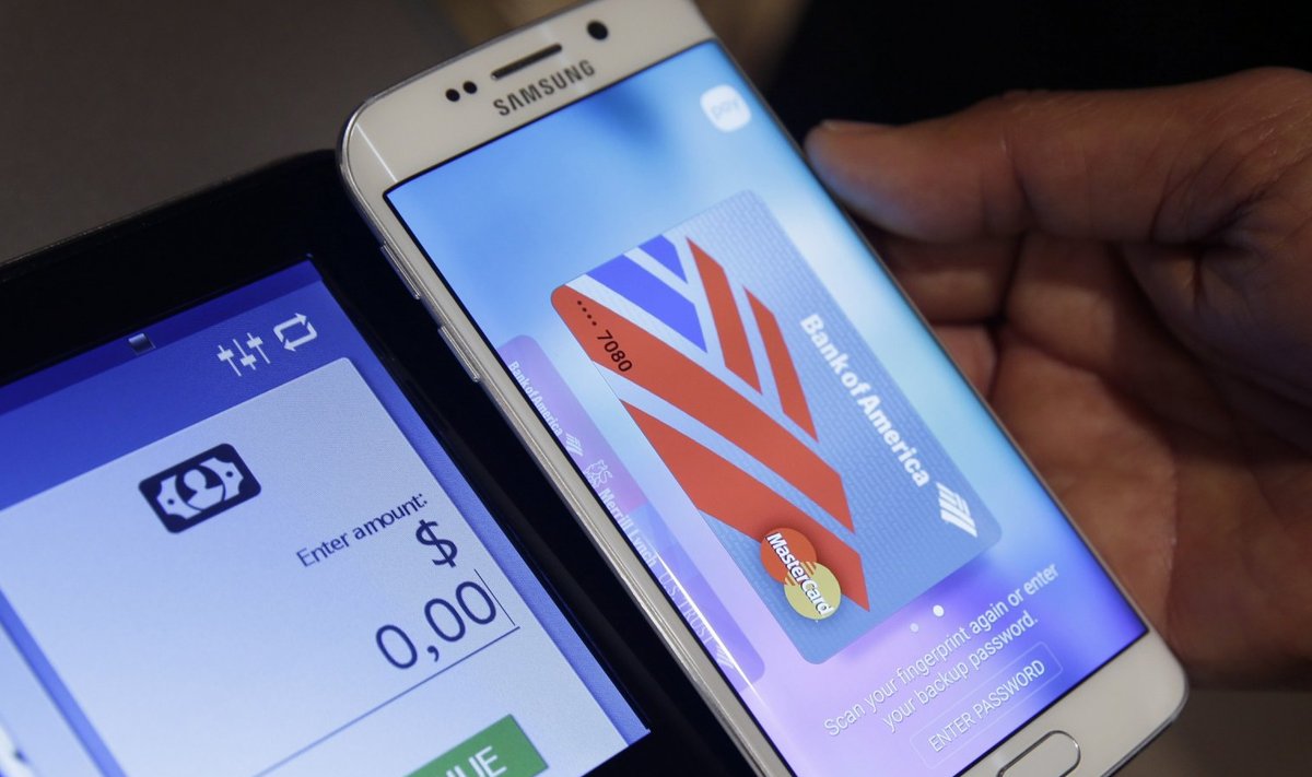 Samsung Pay koos Galaxy S6 edge+ telefoniga. (Foto: AP)