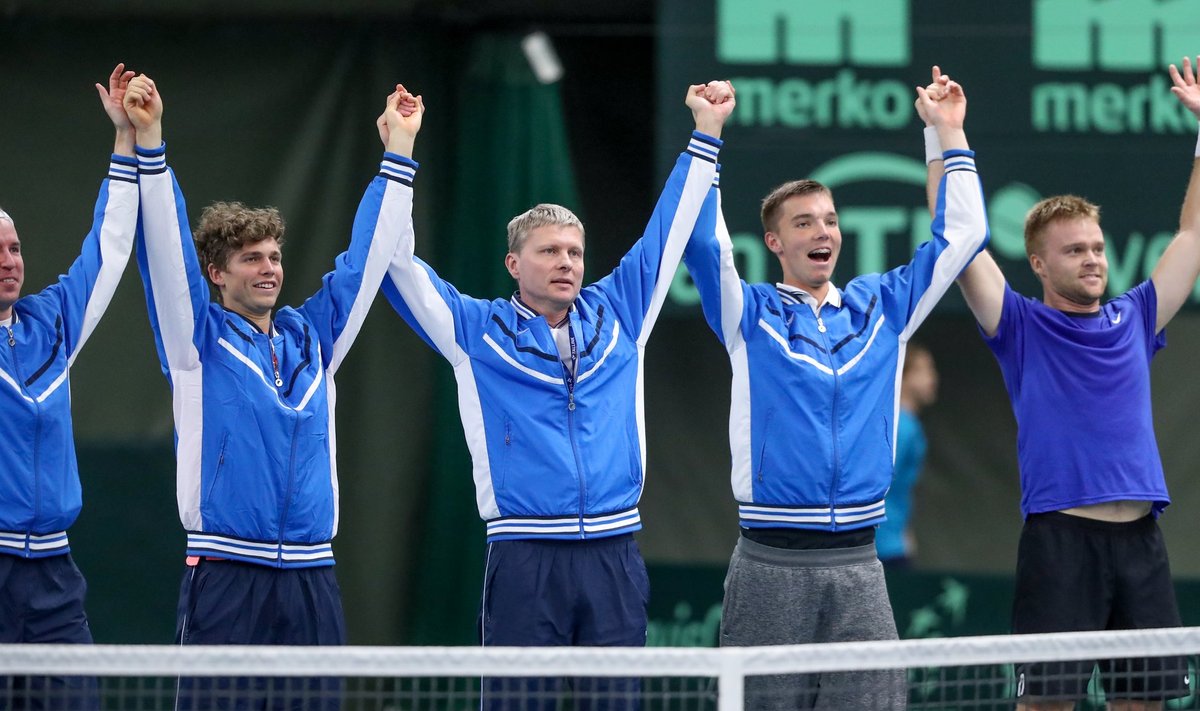 Eesti Davis Cupi tennisemeeskond rõõmustas mullu Tuneesia alistamise ja oma tsooni II gruppi püsima jäämise üle.