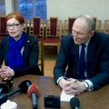 Haridusminister Jaak Aaviksoo  EKA rektori Signe Kivi pressikonverents