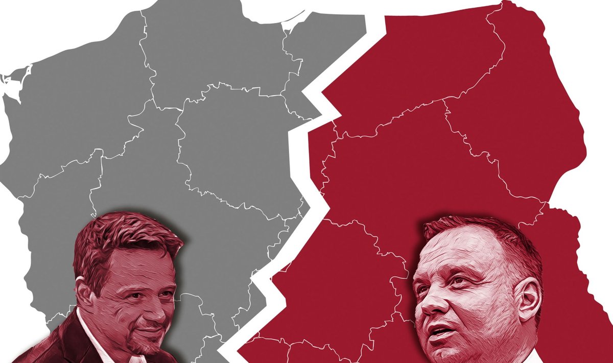 Duda võitis valimised maal ja väikelinnades, aga kaotas Trzaskowskile suurlinnades.