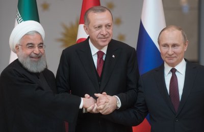 Hassan Rouhani, Reccep Tayyip Erdoğan ja Vladimir Putin