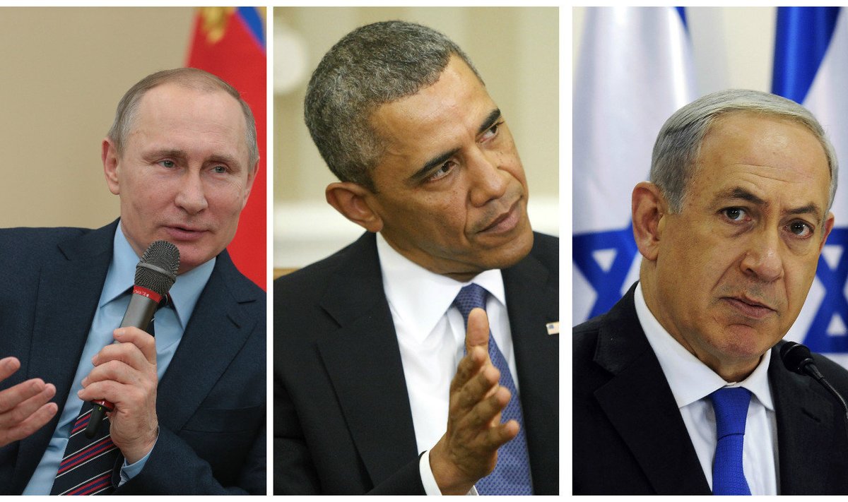 Vladimir Putin, Barack Obama, Benjamin Netanyah