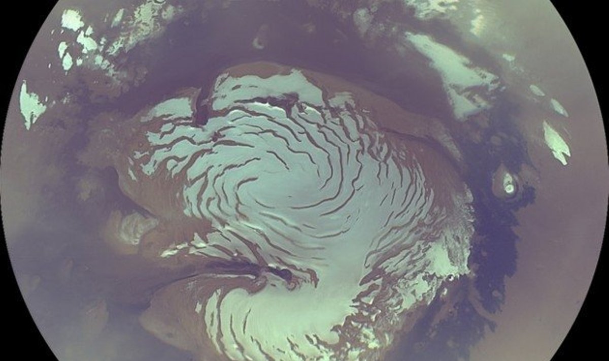 Marsi põhjapoolne jäine pool. Foto; NASA, AP