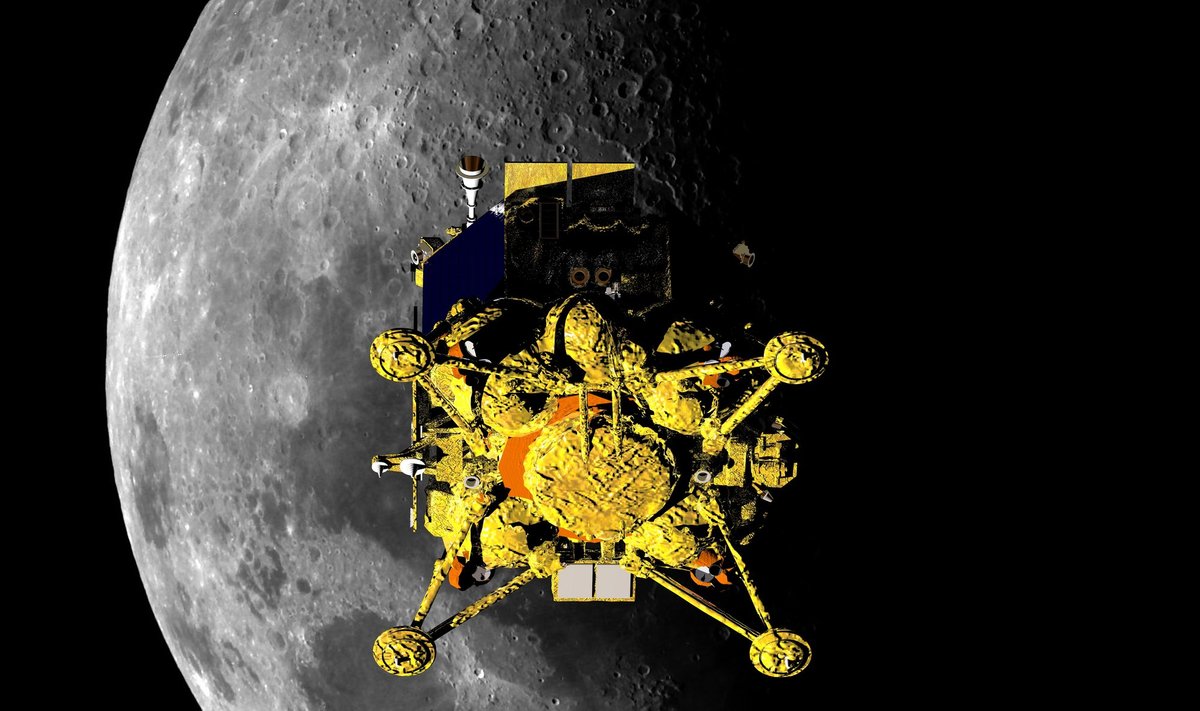 ENNE KRAHHI: Kunstniku nägemus Luna-25 kosmosesondist Kuu orbiidil