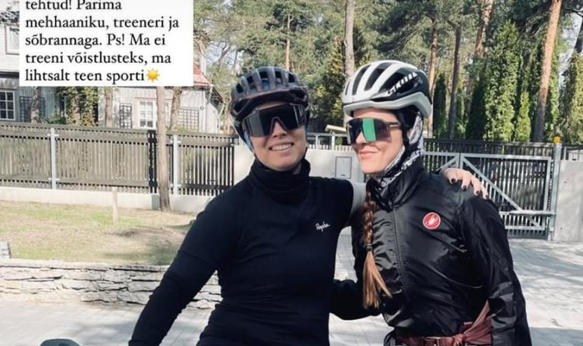 Luisa Rõivas ja Mai Kangro teel trenni.