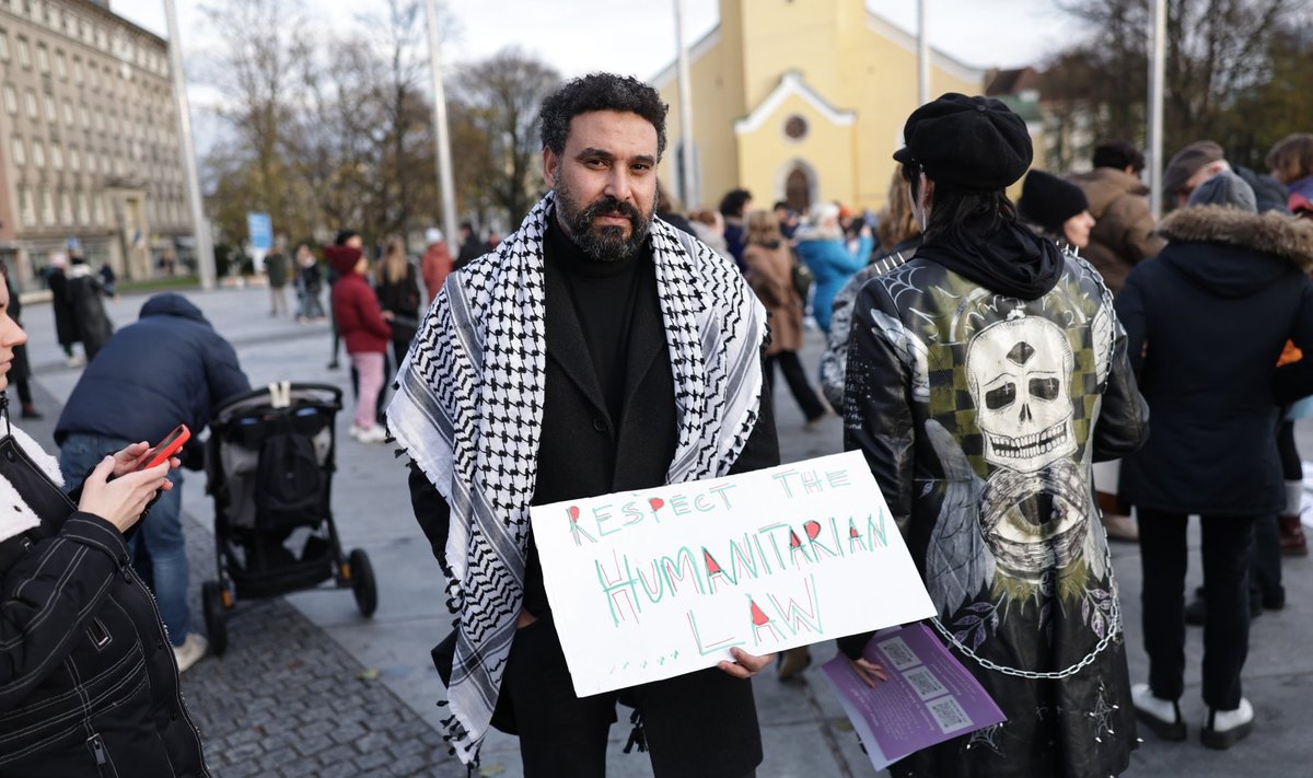 Митинг в поддержку Палестины в Таллинне 5 ноября 2023 года