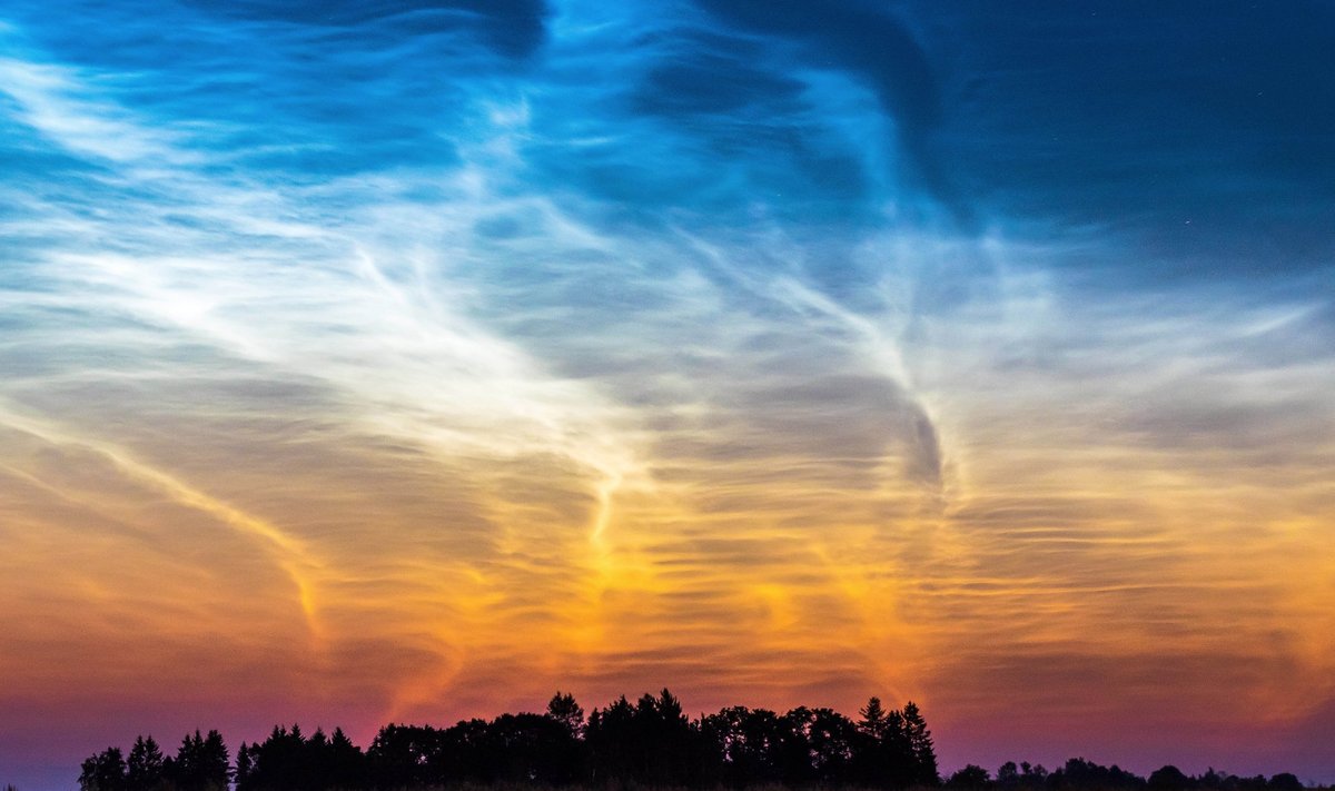 Eelmise aasta juulis Simunas pildistatud “Helkivad ööpilved” (“Shining Clouds”) ehk polaarmesosfäärpilved olid hooaja uhkeim vaatemäng, millest kirjutasid hiljem mitmed uudisteportaalidki üle ilma. Autori sõnul oli väga põnev jälgida nende pilvede dünaamikat. Ta ei lasknud end unest häirida ja pildistas põllumaal neid mitu tundi.