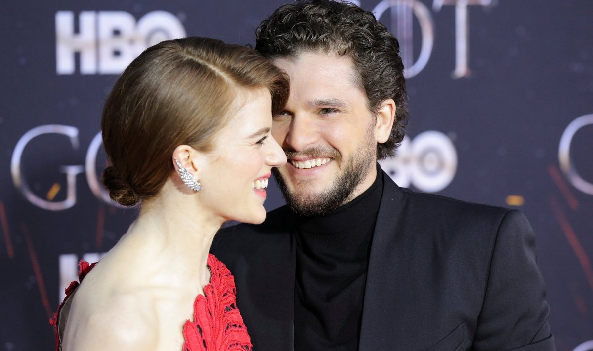 Kit Harington and Rose Leslie arrive for the premiere of the final season of "Game of Thrones" at Radio City Music Hall in New York