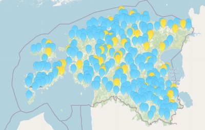 Карта хуторов по Эстонии