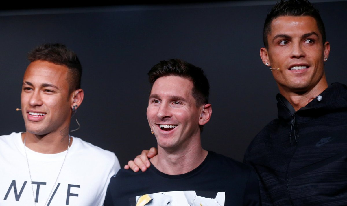 Neymar, Lionel Messi ja Cristiano Ronaldo