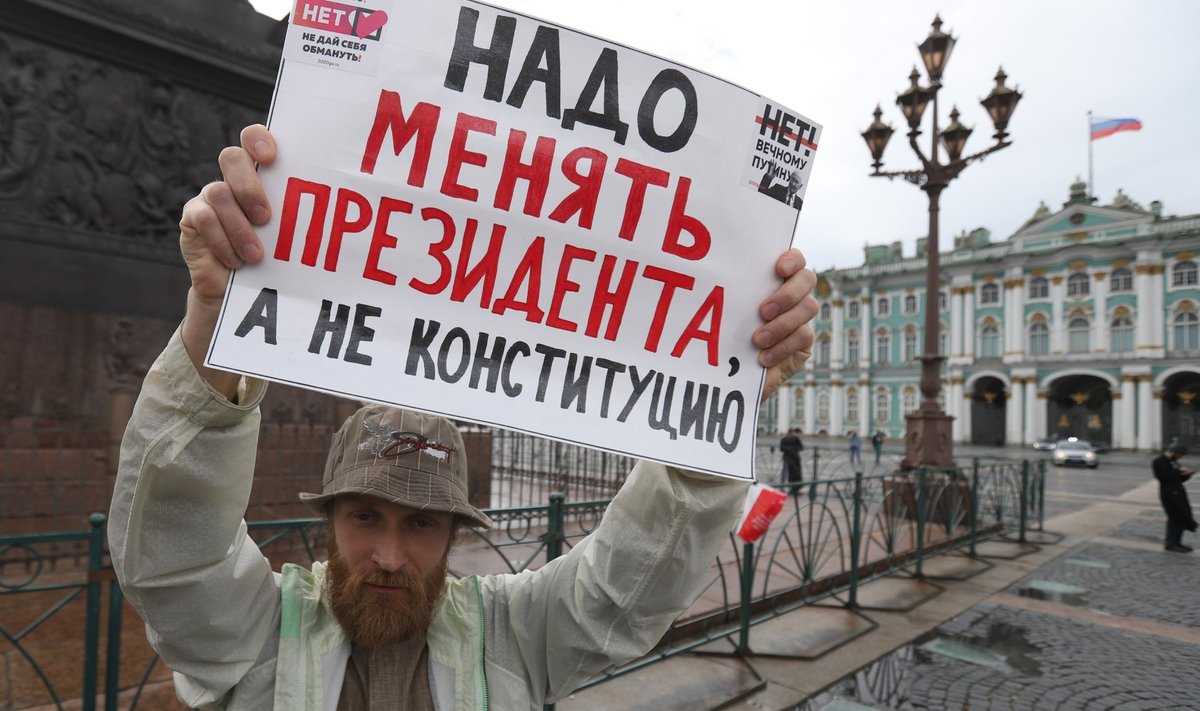 See protestija arvab, et Venemaal tuleb vahetada hoopis presidenti, mitte muuta põhiseadust.
