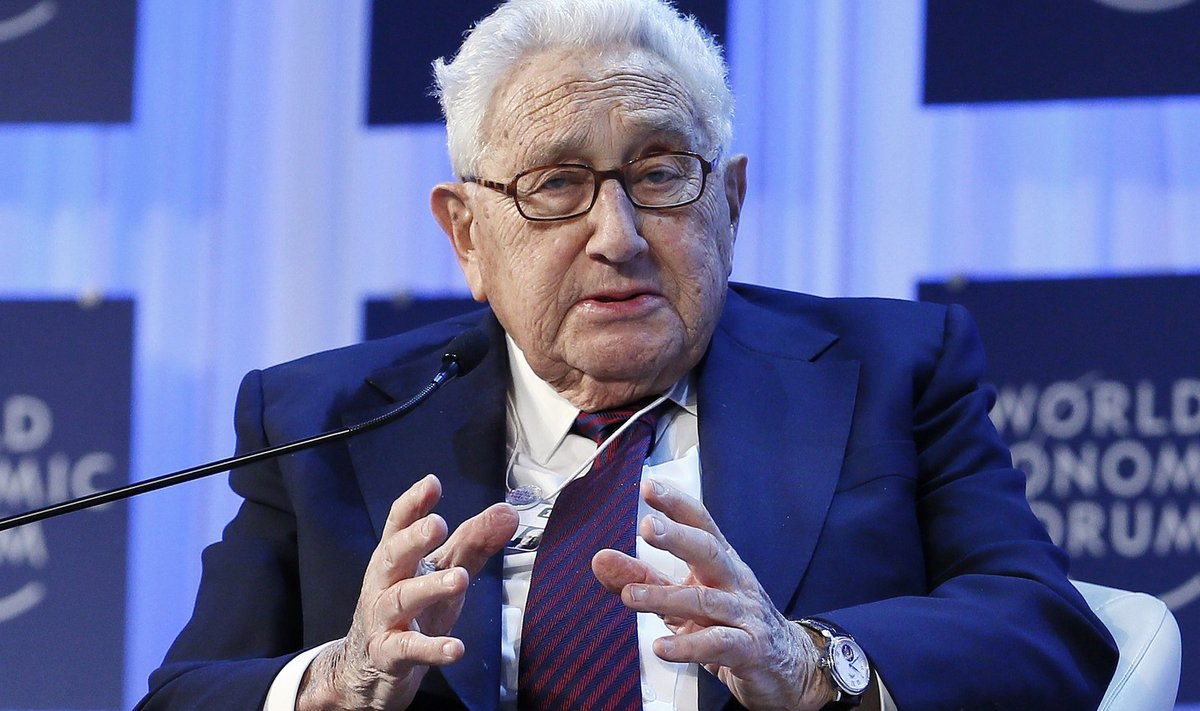 Henry Kissinger, chairman of Kissinger Associates, speaks during the annual meeting of the World Economic Forum in Davos