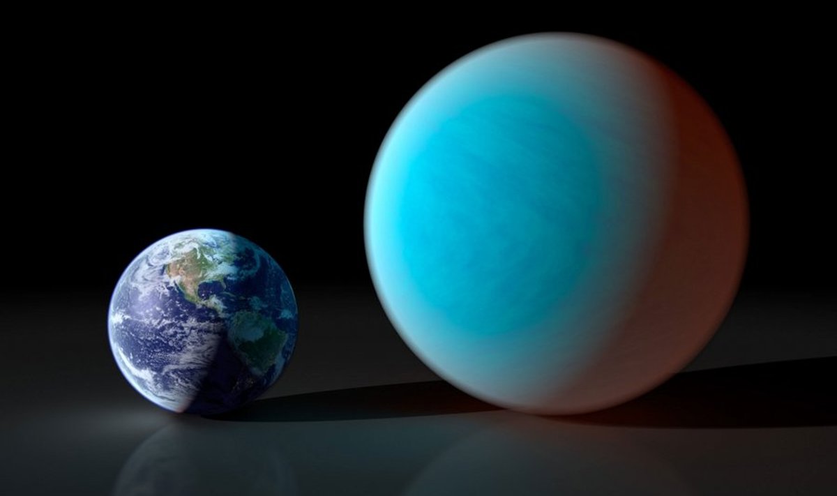 Maa ning üks kummaline planeet nimega 55 Cancri e. Foto NASA, HO, AFP