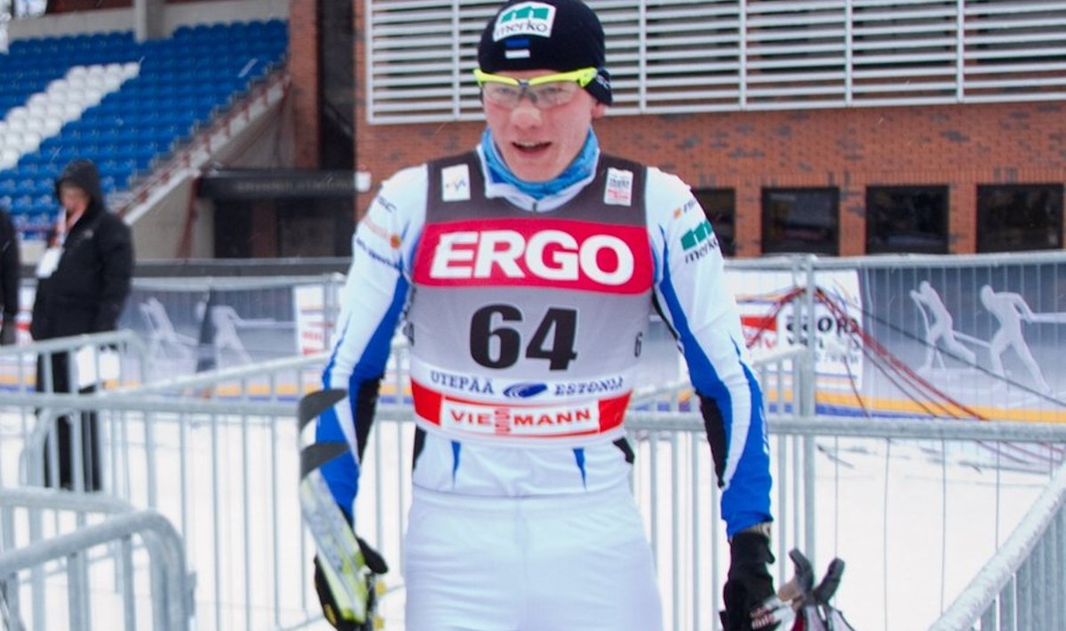 Karel Tammjärv on kasvamas meie suureks lootuseks. Fotomeenutus eelmise aasta Otepää MK-etapilt, kus Tammjärv sai  15 kilomeetri klassikasõidus 40. koha.
